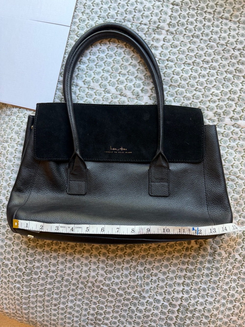 India Hicks "Fussy Sarah" Bag in Black Suede and Leather - Picture 13 of 15